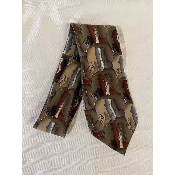 Jerry Garcia Men’s Tie, 100% Silk Handmade In Mexico, Psychedelic Neutral Design - Picture 1 of 6